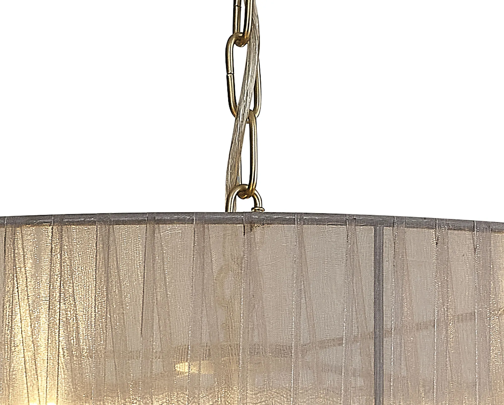 Banyan 45cm 3 Light Pendant Champagne Gold; Grey DK0966  Deco Banyan CG GR